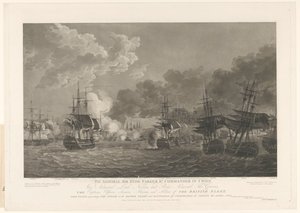Utsikt över sjöslaget vid Köpenhamn, 1801