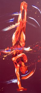Gymnast Six, 2011 (olja på duk) av Penny Warden