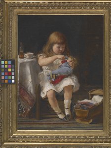 An Anxious Mother (olja på duk) av Percival de Luce