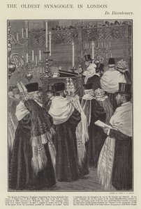 Tvåhundraårsjubileum för den spanska och portugisiska synagogan, den äldsta synagogan i London (litho)