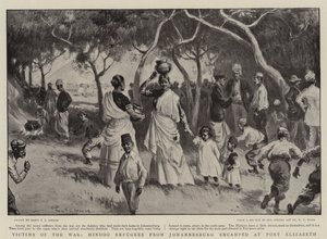 Krigets offer, hinduflyktingar från Johannesburg slog läger vid Port Elizabeth av Percy F.S. Spence