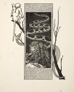 Monkey kontra orm, från Hundra anekdoter av djur, pub. 1924 av Percy J. Billingshurst