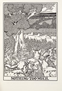 Nothing Too Much, från Fontaine Fables, pub. 1905 (gravyr) av Percy J. Billingshurst