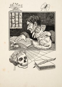 Sonnini och hans katt, från A Hundred Anecdotes of Animals, pub. 1924 av Percy J. Billingshurst