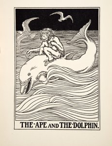 Apen och delfinen, från Aesops hundra fabler, pub.1903