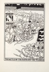 The Battle of the Rats and the Weasels, från Fontaine Fables, pub. 1905 av Percy J. Billingshurst