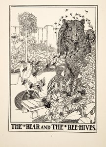 The Bear and the Beehives, från A Hundred Fables of Aesop, pub.1903 (gravyr) av Percy J. Billingshurst