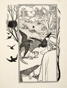 Katten och kråkorna, från Hundra anekdoter av djur, pub. 1924 (gravyr) av Percy J. Billingshurst