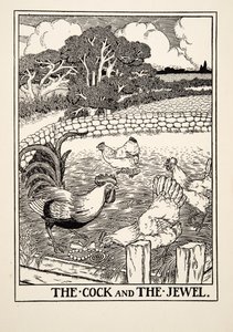 The Cock and the Jewel, från A Hundred Fables of Aesop, pub.1903