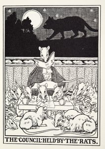 Rådet som hålls av Rats, från Fontaine Fables, pub. 1905