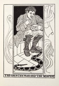 Landsmannen och ormen, från Fontaine Fables, pub. 1905
