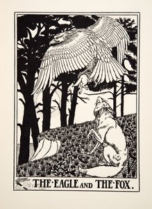 Örnen och räven, från Aesops hundra fabler, pub.1903