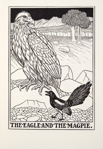 Örnen och skatan, från Fontaine Fables, pub. 1905