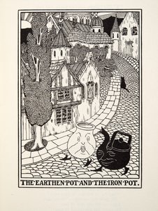 The Earthen Pot and the Iron Pot, från Fontaine Fables, pub. 1905