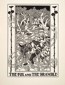 The Fox and the Bramble, från A Hundred Fables of Aesop, pub.1903