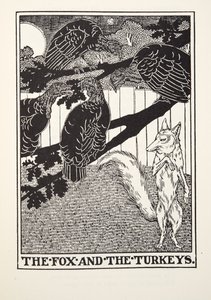 The Fox and the Turkeys, från Fontaine Fables, pub. 1905