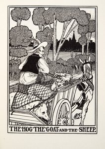 The Hog, the Goat and the Sheep, från Fontaine Fables, pub. 1905