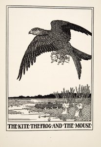 Draken, grodan och musen, från Aesops hundra fabler, pub.1903 av Percy J. Billingshurst