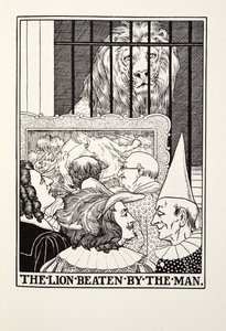 Lejonet slagen av mannen, från Fontaine Fables, pub. 1905