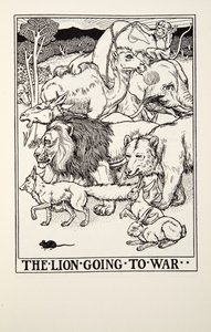 The Lion Going to War, från Fontaine Fables, pub. 1905