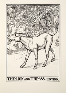 Lejonet och rövjakten, från Fontaine Fables, pub. 1905