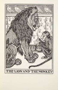 Lejonet och apan, från Fontaine Fables, pub. 1905