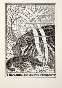 The Lobster and her Daughter, från Fontaine Fables, pub. 1905