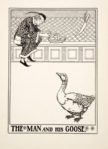 Mannen och hans gås, från Aesops hundra fabler, pub.1903 (gravyr) av Percy J. Billingshurst