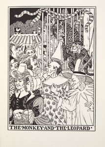 The Monkey and the Leopard, från Fontaine Fables, pub. 1905