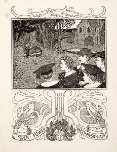 Musikens kraft, från Hundra anekdoter av djur, pub. 1924 (gravyr) av Percy J. Billingshurst