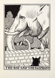 Råttan och elefanten, från Fontaine Fables, pub. 1905