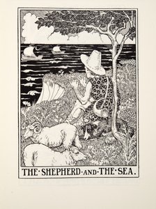 Herden och havet, från Fontaine Fables, pub. 1905 av Percy J. Billingshurst