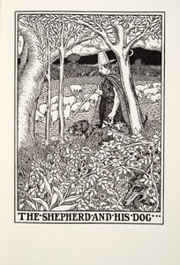 Herden och hans hund, från Fontaine Fables, pub. 1905