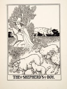 The Shepherds Boy, från A Hundred Fables of Aesop, pub.1903 av Percy J. Billingshurst