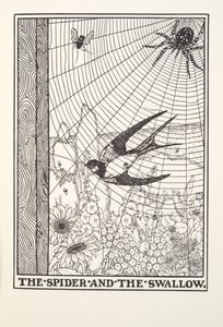 Spindeln och svalan, från Fontaine Fables, pub. 1905 av Percy J. Billingshurst