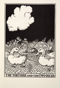 The Tortoise and the Two Ducks, från Fontaine Fables, pub. 1905