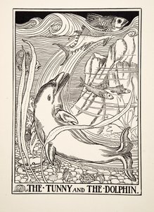 The Tunny and the Dolphin, från A Hundred Fables of Aesop, pub.1903