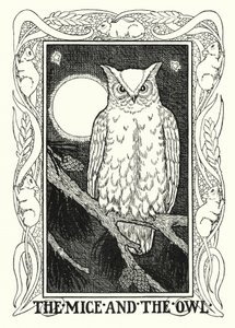 Fables of La Fontaine: Mössen och ugglan (litho)