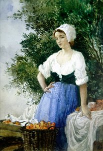 The Orange Seller (akvarell på papper)
