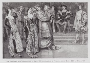 Dans: Kardinalerna från Narbonne och Saint Severin dansar en Pavanne före Ludvig XII i Milano av Percy Macquoid
