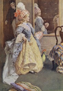 Illustration för små kvinnor av Louisa M Alcott (färg litho) av Percy Tarrant