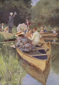 Illustration för små kvinnor av Louisa M Alcott (färg litho) av Percy Tarrant