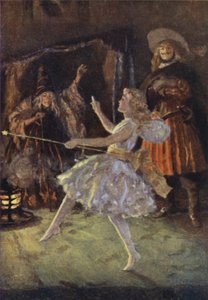 Illustration för små kvinnor av Louisa M Alcott (färg litho) av Percy Tarrant