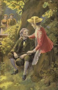 Illustration för Silas Marner av George Eliot (färg litho) av Percy Tarrant