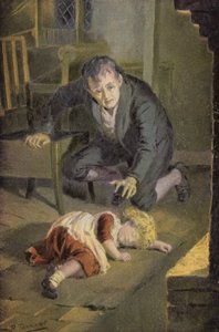 Illustration för Silas Marner av George Eliot (färg litho) av Percy Tarrant