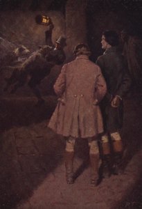 Illustration för Wuthering Heights av Emily Bronte (färg litho) av Percy Tarrant