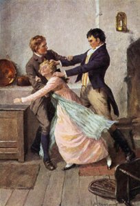 Illustration för Wuthering Heights av Emily Bronte (färg litho)