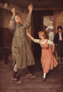 Illustration för Wuthering Heights av Emily Bronte (färg litho) av Percy Tarrant