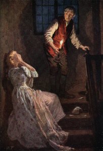 Illustration för Wuthering Heights av Emily Bronte (färg litho)