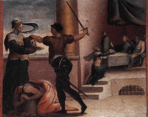 Salome och halshögg Johannes Döparen (olja på duk, cirka 1535)